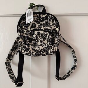 Floral Black and White Mini Backpack
